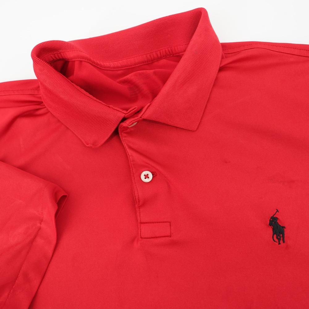 Polo Ralph Lauren Performance Polo Shirt Red Short Sleeve Men Medium